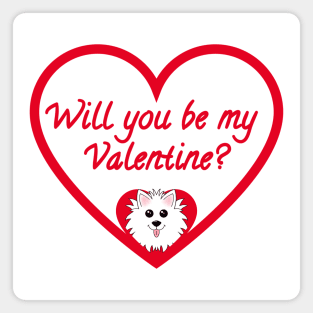 Will you be my Valentine? Red Heart Magnet